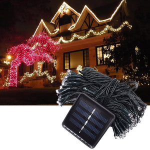 Yellow Light Solar String Lamp Festival Deco 36ft 100 LED