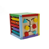Wooden Learning Bead Maze Cube 5 in 1 Activity Center Educational Toy Multicolor 8"x 8"