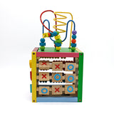 Wooden Learning Bead Maze Cube 5 in 1 Activity Center Educational Toy Multicolor 8"x 8"