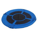 Kids Outdoor Round Net Hanging Rope Nest Tree Swing Children Patio Toys Blue 40"