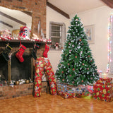 Christmas Tree (6FT 920)(7FT 1350)Branches Flocking Spray White Tree Plus Pine Cone (YJ)