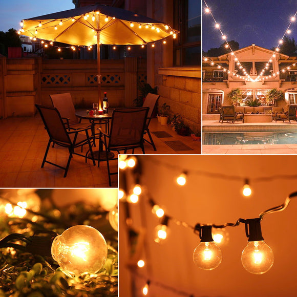 Light Bulb Outdoor Yard Lamp String Light with Brown Lamp Wire 125pcs