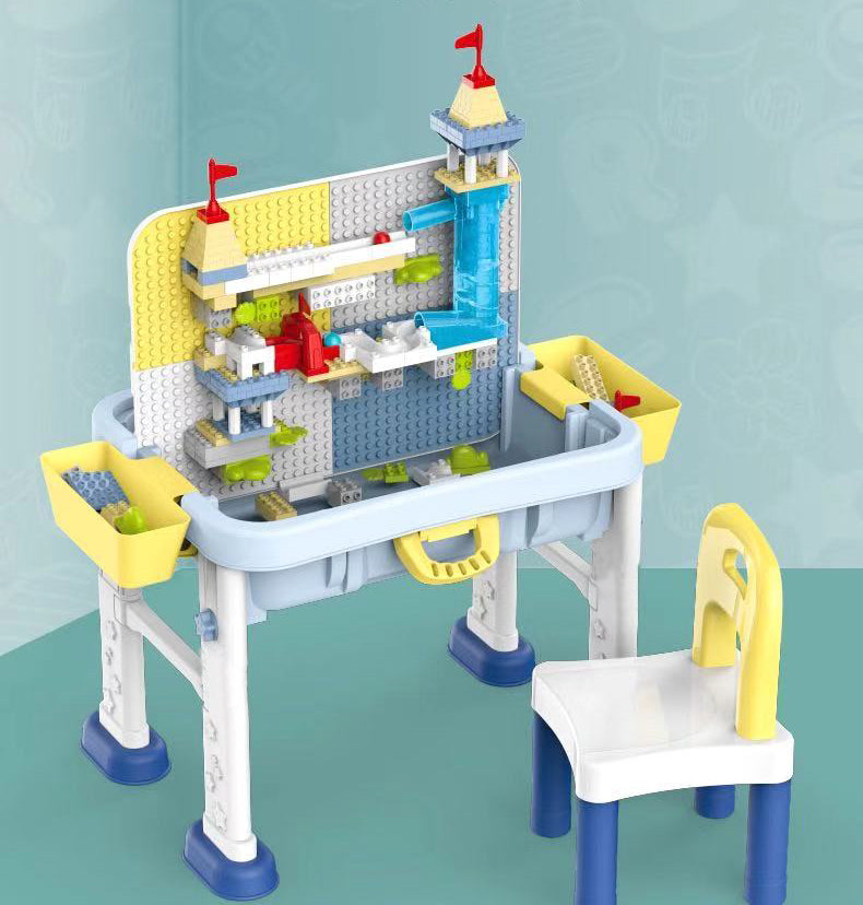 BuildIing Blocks Table-Kids Activity Table-With 55pcs Building