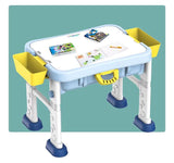 BuildIing Blocks Table-Kids Activity Table-With 55pcs Building Blocks And One Chai-6 IN 1