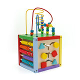Wooden Learning Bead Maze Cube 5 in 1 Activity Center Educational Toy Multicolor 8"x 8"