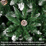 Christmas Tree (6FT 920)(7FT 1350)Branches Flocking Spray White Tree Plus Pine Cone (YJ)